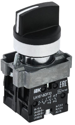 Переключатель LA167-BDF33 3 полож. 2НО черн. KARAT IEK BSW20-BDF33-4-24-67-3-K02