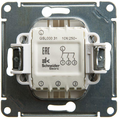 Механизм выключателя 3-кл. СП Glossa сх.3 10А IP20 10AX перламутр SchE GSL000631
