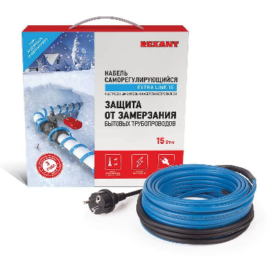 Кабель греющий саморег. Extra Line (комплект для труб) 15MSR-PB 2M (2м/30Вт) REXANT 51-0616