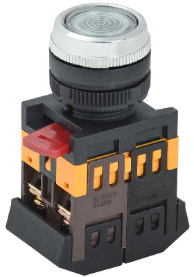 Кнопка ABLFS-22 d22мм 1з+1р 240В неон прозр. IEK BBT30-ABLFS-K08