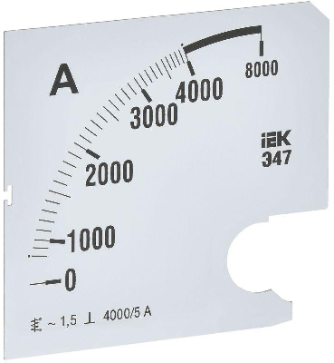 Шкала сменная для амперметра Э47 4000/5А-1.5 96х96мм IEK IPA20D-SC-4000