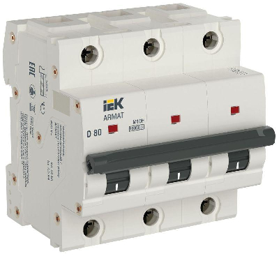 Выключатель автоматический модульный 3п D 80А M10H ARMAT IEK AR-M10H-3-D080
