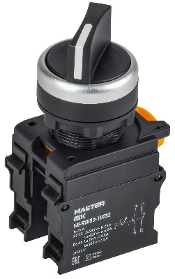 Переключатель 2 полож. 1НО+1НЗ длин. ручка черн. MASTER IEK MI-SW60-11XB2-3-25-2-K02