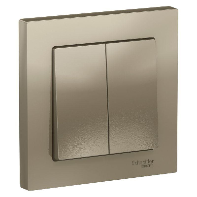Выключатель 2-кл. СП AtlasDesign 10А IP20 (сх. 5) 10AX в сборе шампань SchE ATN000552