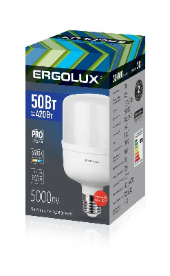 Лампа светодиодная LED-HW-50W-E40-6K PRO 50Вт 6500К холод. бел. E27/E40 150-270В Ergolux 14329