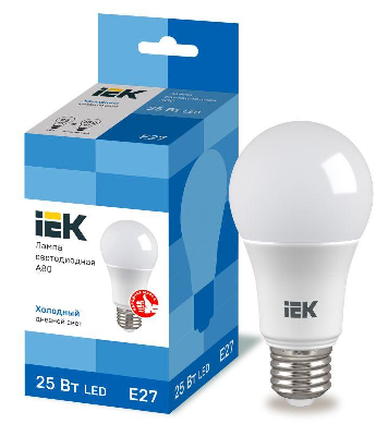 Лампа LED A80 шар 25Вт 230В 6500К E27 IEK LLE-A80-25-230-65-E27
