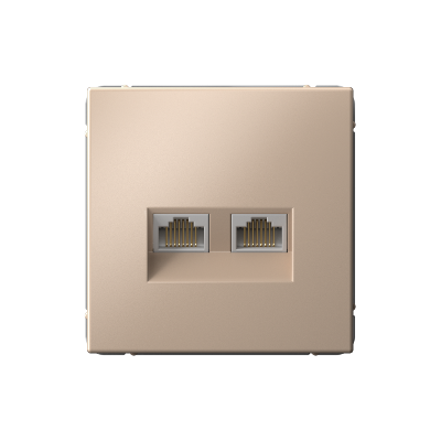Розетка компьютерная 2-м ArtGallery RJ45 + RJ45 кат.5E механизм песочн. SE GAL001285