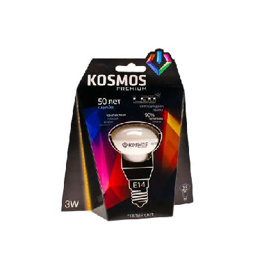 Лампа светодиодная KOSMOS premium 3Вт REFLECTOR 39мм E14 230В 3000К Космос KLED3wR39230vE1427