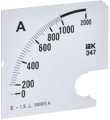 Шкала сменная для амперметра Э47 1000/5А-1.5 96х96мм IEK IPA20D-SC-1000