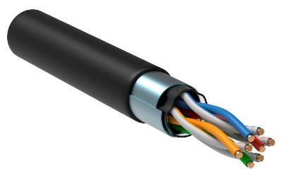 Кабель витая пара F/UTP кат.5E 4х2х24AWG solid LDPE черн. (305м) (м) ITK LC3-C5E04-339