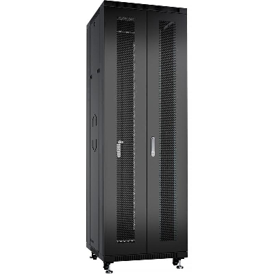 Шкаф монтажный телекоммуникационный напольн. ND-05C-47U60/120-BK 19дюйм 47U 600х1200х2277мм для распределит. и серверн. оборудования; передн. и задн. двойн. перфорир. двери ручки с замком RAL 9004 черн. Cabeus 9753c