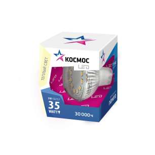Лампа светодиодная JCDR 3Вт 220В GU5.3 3000К Космос Lksm_LED3wJCDRC30