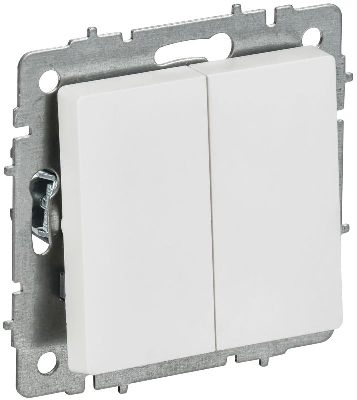 Выключатель 2-кл. СП BRITE ВС10-2-0-БрАБ 10А механизм арктич. бел. IEK BR-V20-0-10-K91