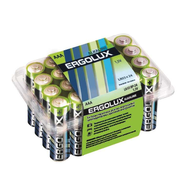 Элемент питания алкалиновый LR03 BP-24 LR03 BP-24 1.5В Alkaline (уп.24шт) Ergolux 11746